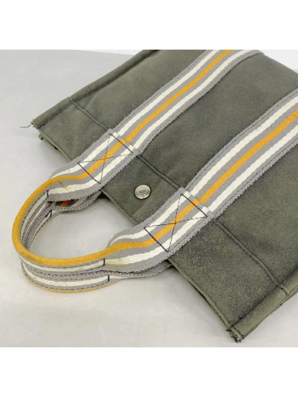 Hermes Tote Fourre Tout PM Canvas Gray Silver